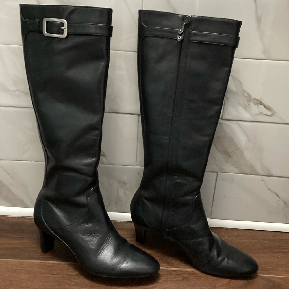 Cole Haan Nike Air Black Leather Boots
